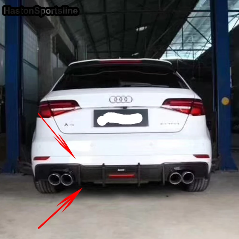 Диффузор для заднего бампера Audi S3 Hatchback из углеродного волокна 2017 2018 2019