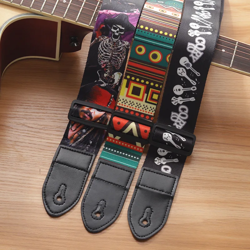 folk gitarre strap elektrische gitarre strap erweitert schulter gurt gitarre bass drucken strap instrument zubehör gitarre zubehör free glob