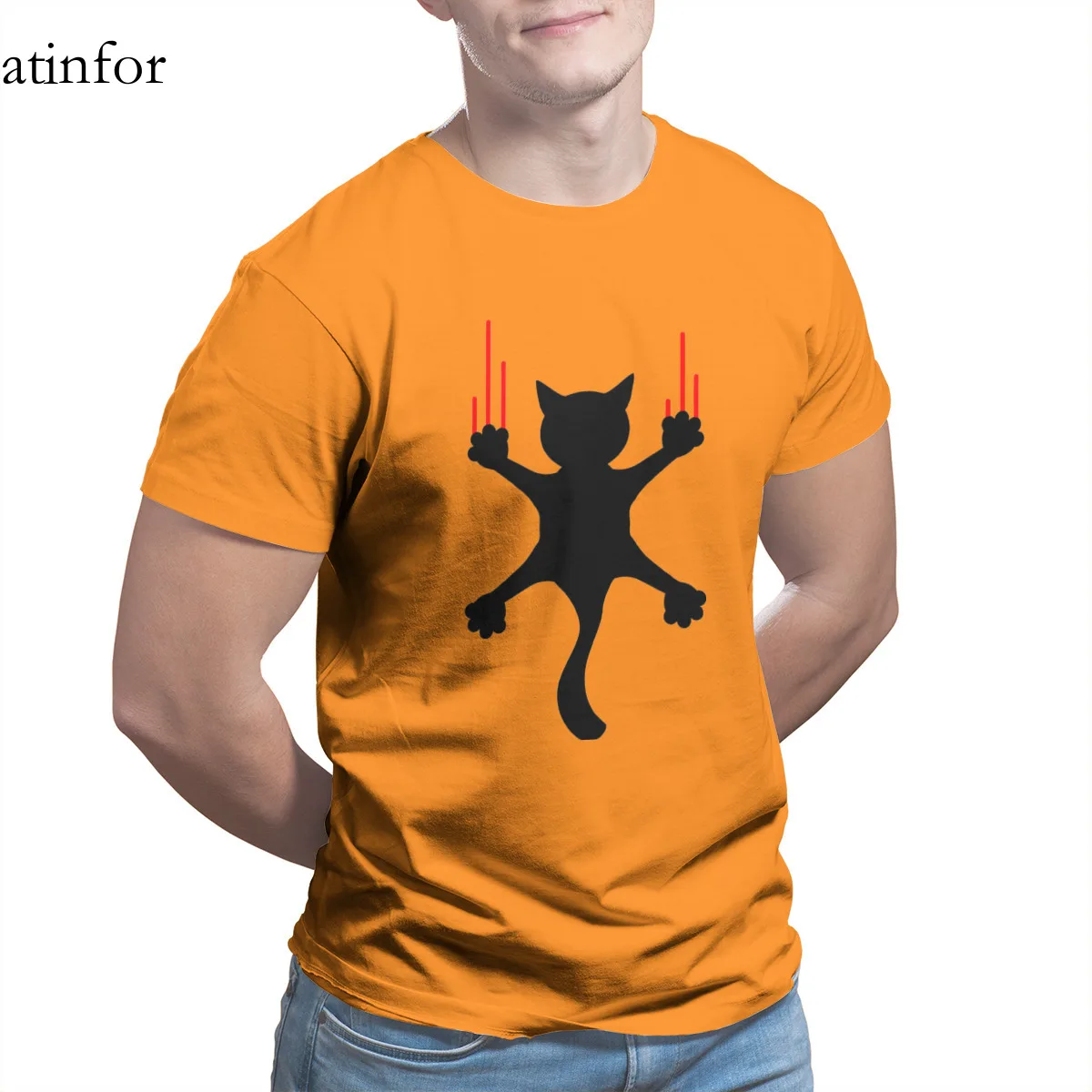 

Gravity cat T-Shirt Print Vintage Oversized 4XL 5XL 6XL Hip-Hop Tshirts 27523