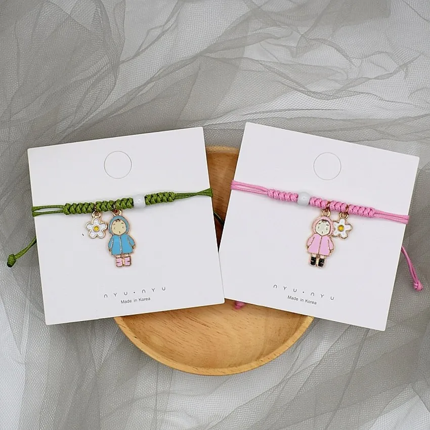 

Female Simple Small Jewelry Dripping Bracelet Girl Fresh Bracelets Women Cartoon Cute Accessories Bohemian Woven Lovers Bracelet