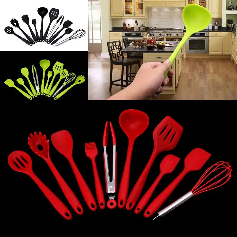 

10Pcs Heat Resitant Non-stick Silicone Kitchen Utensils Set Cooking Bake Tool