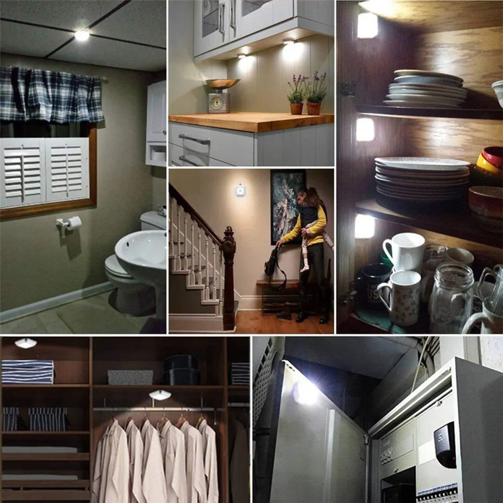 

Battery Powered 6LEDs Square PIR Motion Sensor Night Lights For Cabinet Lamp Stairs Kitchen Closet Wardrobe Hallway home bedroom