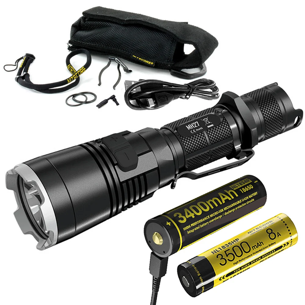 NITECORE MH27 тактический фонарь XP-L HI V3 Белый Красный Зеленый Свет Макс 1000 люмен дальность луча 462 м ручной фонарь - Испускаемый цвет: MH27 1835HP 1834R