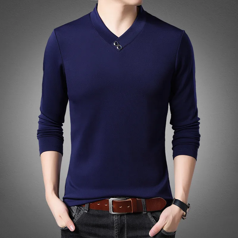 

Garment Man V Time Male Solid Leisure Long Color Unlined T Fashion Lead Business Upper Shirt T Rendering Sleeve Shirt Affairs V