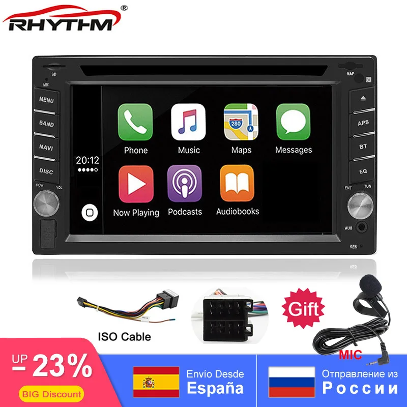 2din автомобильный DVD Радио Универсальный Авторадио carplay стерео In-Dash FPS Bluetooth USB/SD/AV-IN управление рулем сенсорный FM AM CAM