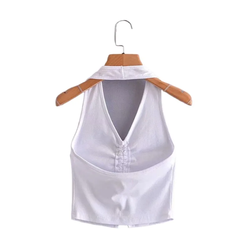 Женская одежда в европейском и американском стиле летний топ с V образным вырезом