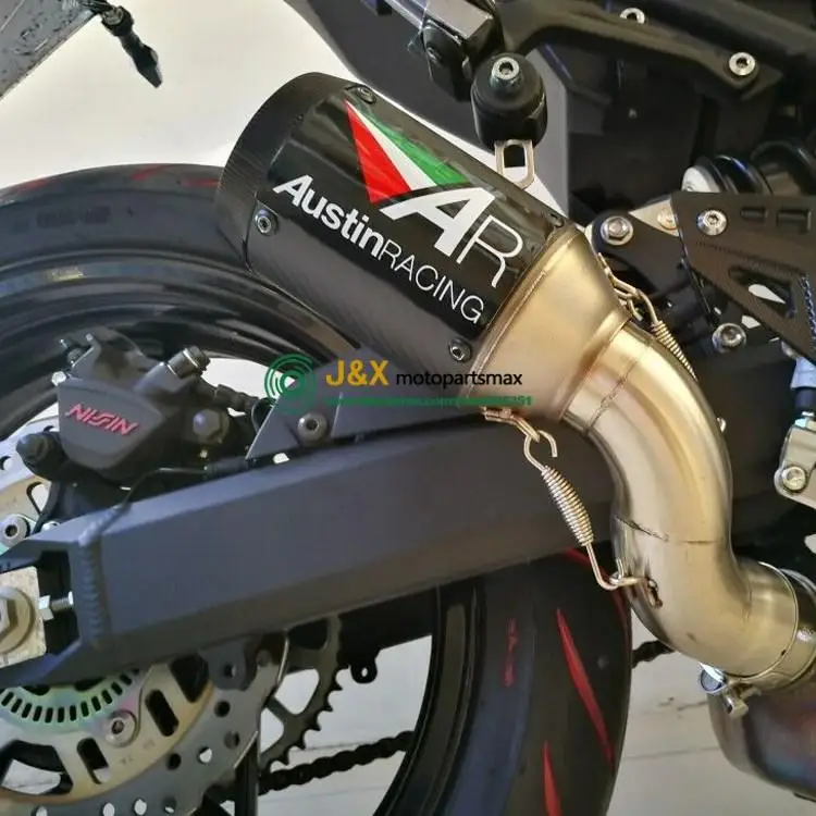 

Motorcycle Full Exhaust Middle Pipe Connection Link Pipe Round 51mm Muffler Slip On For Kawasaki Z900 Ninja900