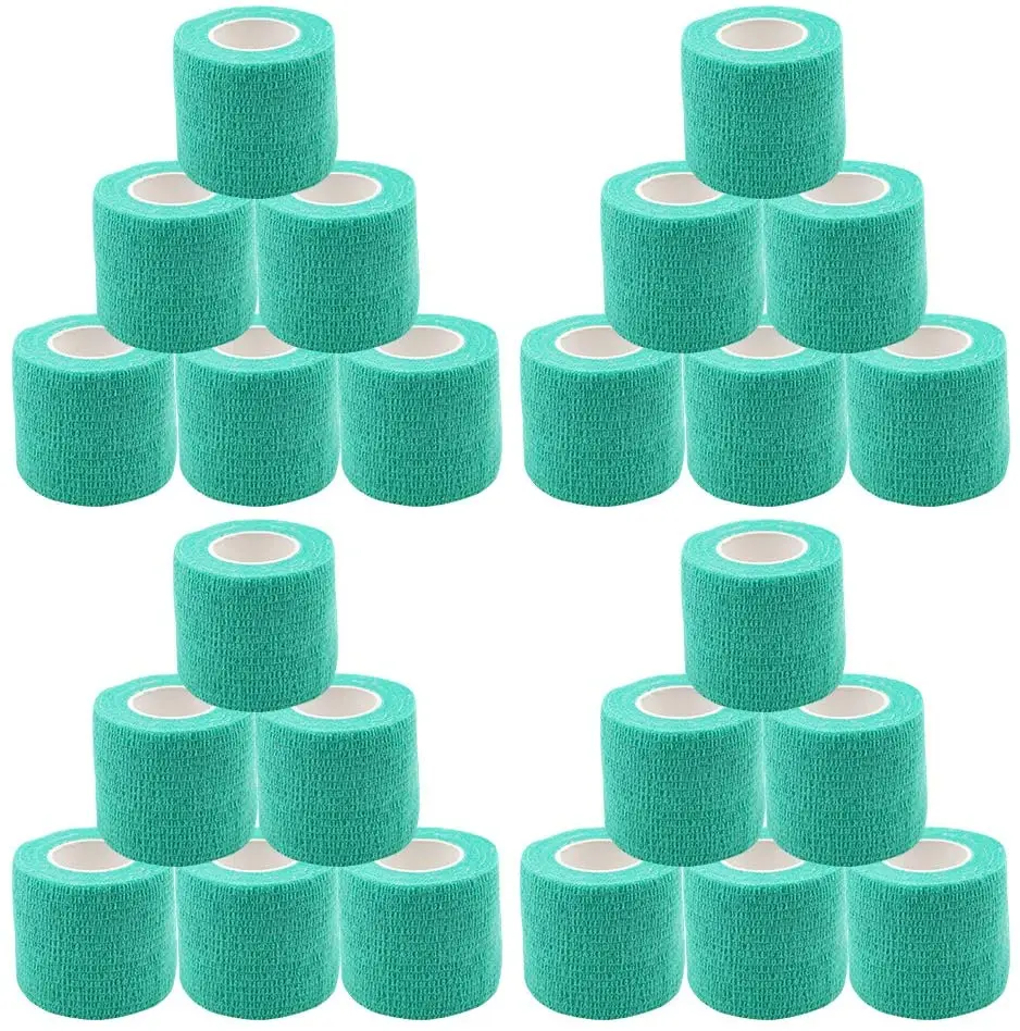 

24pcs Green Tattoo Grip Bandage Cover Wraps Tapes Nonwoven Waterproof Self Adhesive Finger Wrist Protection Tattoo Accessories