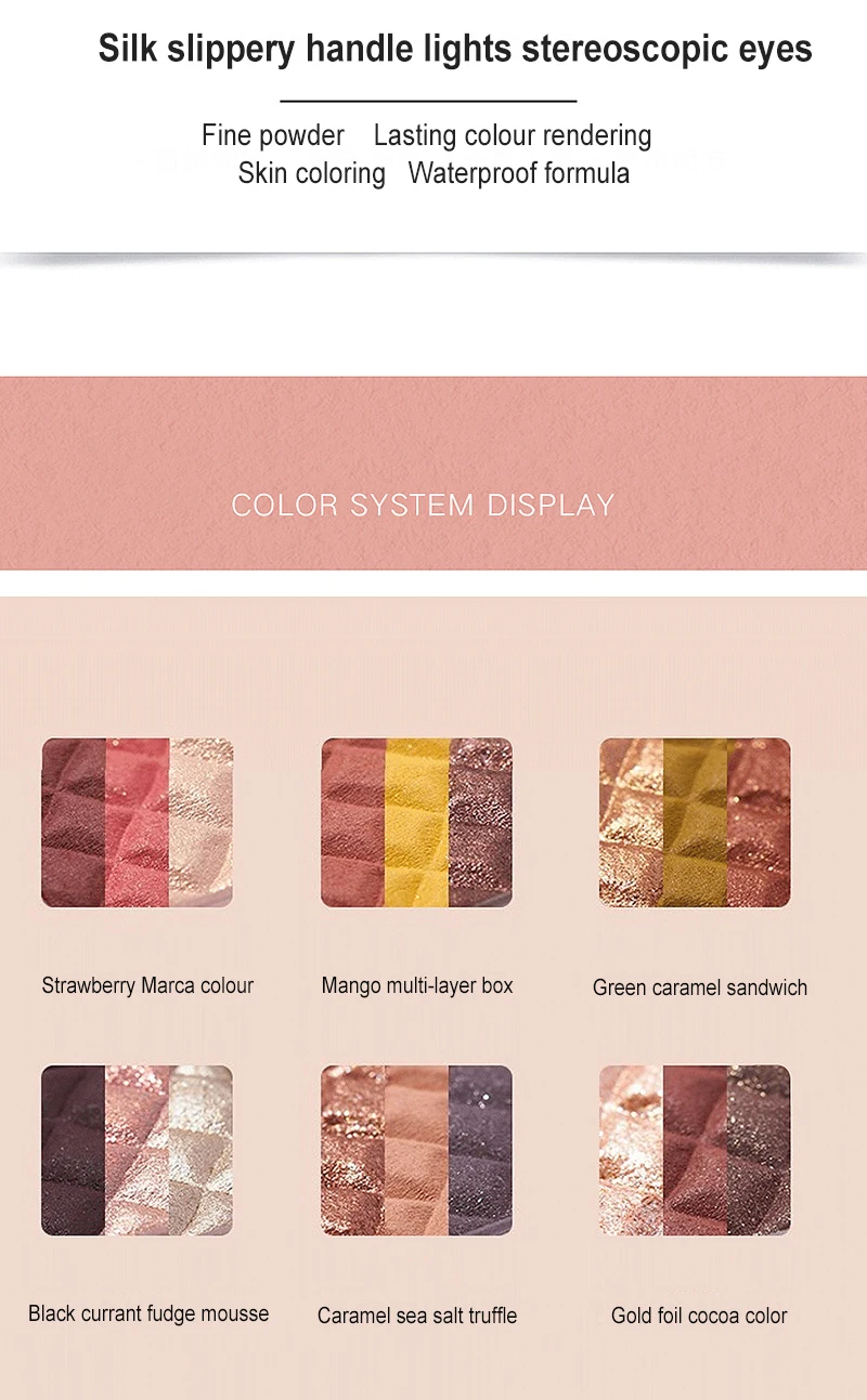 MEIBAOGE 3 цвета градиентные тени для век Палитра Порошковые стойкие легкие карамель