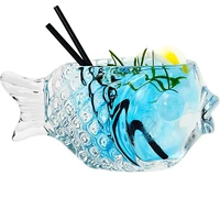 190ml mermaid wine glass the fish cup originality cocktail mug brandy thickening beer cocktail vessel personality bar decoration