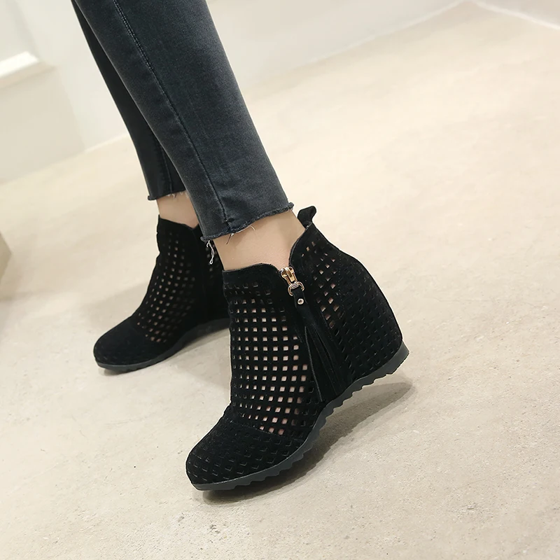 2021 новая платформа ажурные женские туфли Сезон осень Ботильоны из натуральной