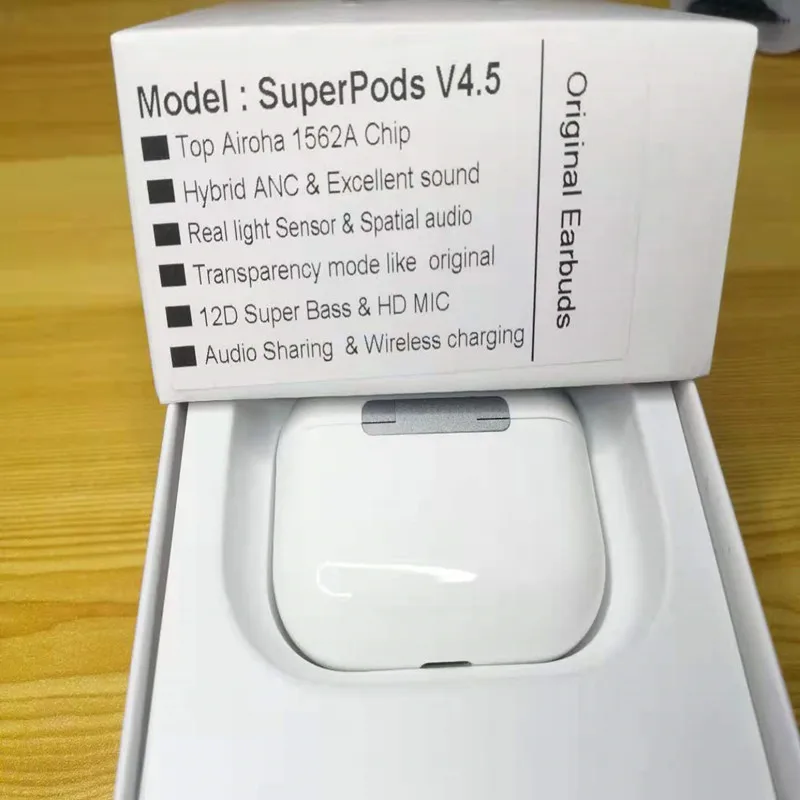 Гибридные наушники SuperPods V4.5 беспроводные с активным шумоподавлением 12D