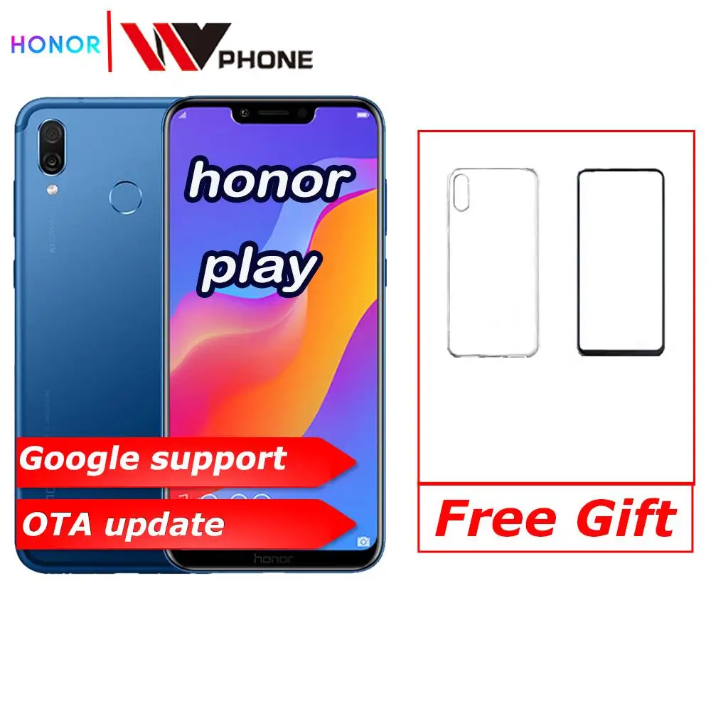 Honor Play, 4G, 64G, 6,3 дюймов, Восьмиядерный, поддержка OTA, обновление игры, телефон, отпечаток пальца, распознавание лица, двойная камера заднего вида, 3750 мАч