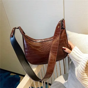 Luxury Crocodile Pattern PU Leather Female Shoulder Bag Fashion Ladies
Armpit Bag Vintage Women Purse Handbags Small Clutch Bags 11.25 USD