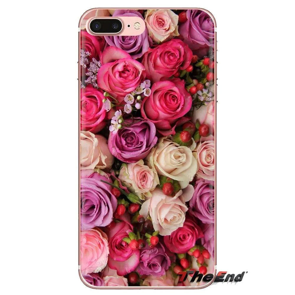 Розовые Блестящие розы обои прозрачные мягкие чехлы Чехлы для iPod Touch Apple iPhone 4 4s 5 5S