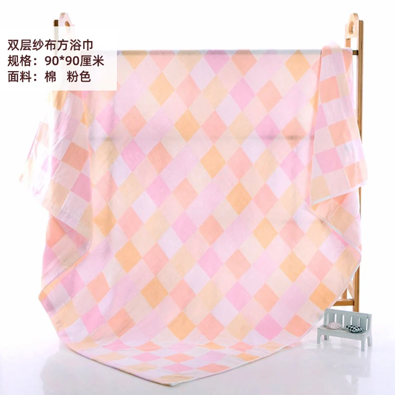 Хлопковое банное полотенце двойная марля квадраты детские полотенца с принтом