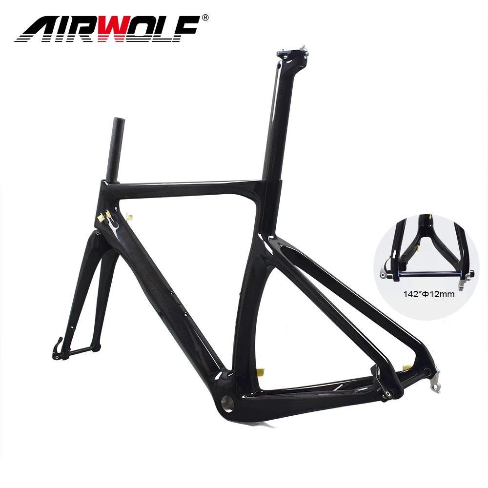 Airwolf карбоновая рама велосипеда через ось 142 мм * 12 диск для дорожного Рама