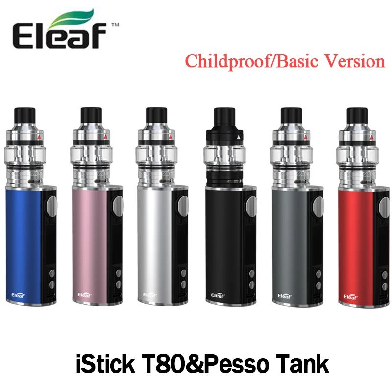 Оригинальный набор Eleaf iStick T80 5 мл бак Pesso 80 Вт бокс мод EF M Головка Катушки 3000 мАч