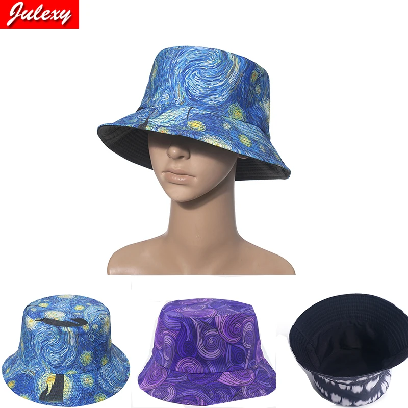 

Шляпа рыбака, двусторонняя, с изображением Ван Гога, звездного неба