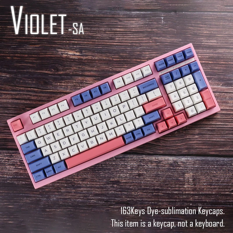 

Фиолетовый ключ Кепки s PBT ключ Кепки SA профиль сублимации краски механическая клавиатура индивидуальный ключ Кепки 163 ключ