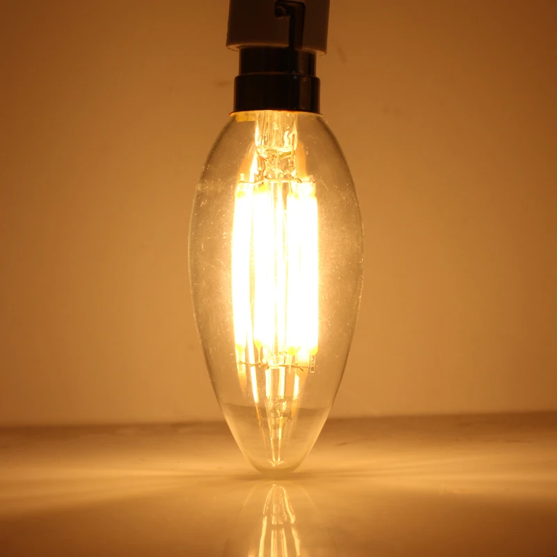 

Светодиодная лампа с нитью накаливания C35 B15 B15D 220 В диммер 6 Вт COB энергосберегающая лампа для домашней люстры освещение Затемняющая лампа