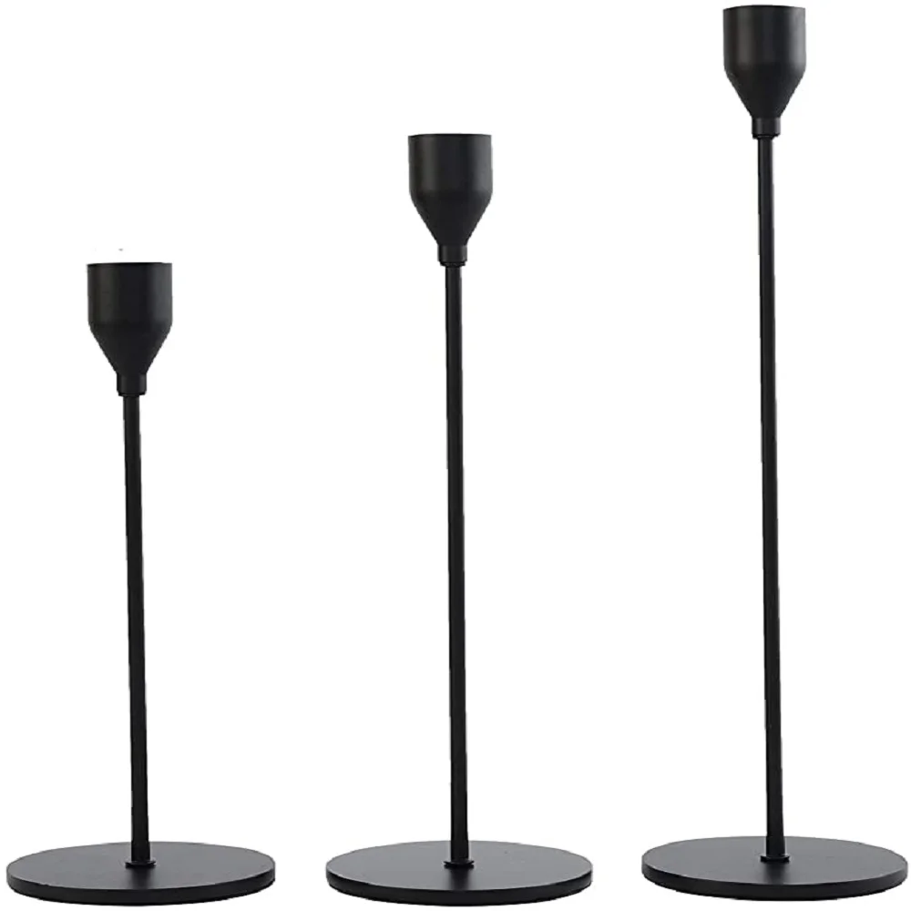 

Набор из 3 подсвечников, матовые, черные