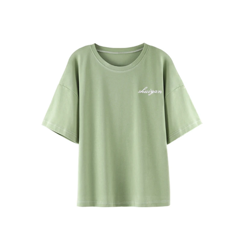 Новые женские Вьетнамки стильная пижамы комплект 2020 летняя хлопковая Футболка