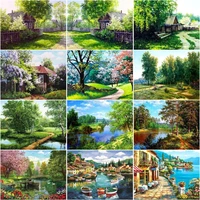 ruopoty forest diamond painting 5d landscape full drill squareround diamond embroidery rhinestones paint home decor gift