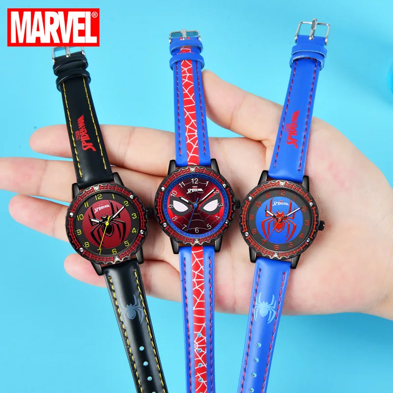 Big Sale Spider Men Child Marvel Watch Fashion Cool Style Leather Strap Waterproof Kid Gift Teen Clock Junior Time Boy New Hour
