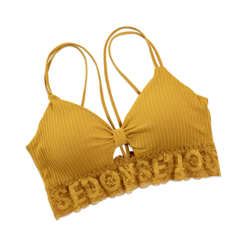 

Beauty Back Sports Bra Women Padded Sports Top Vest Tops Shock-Proof Gathering High-Intensity Yoga Bra Cotton Underwear Fitness