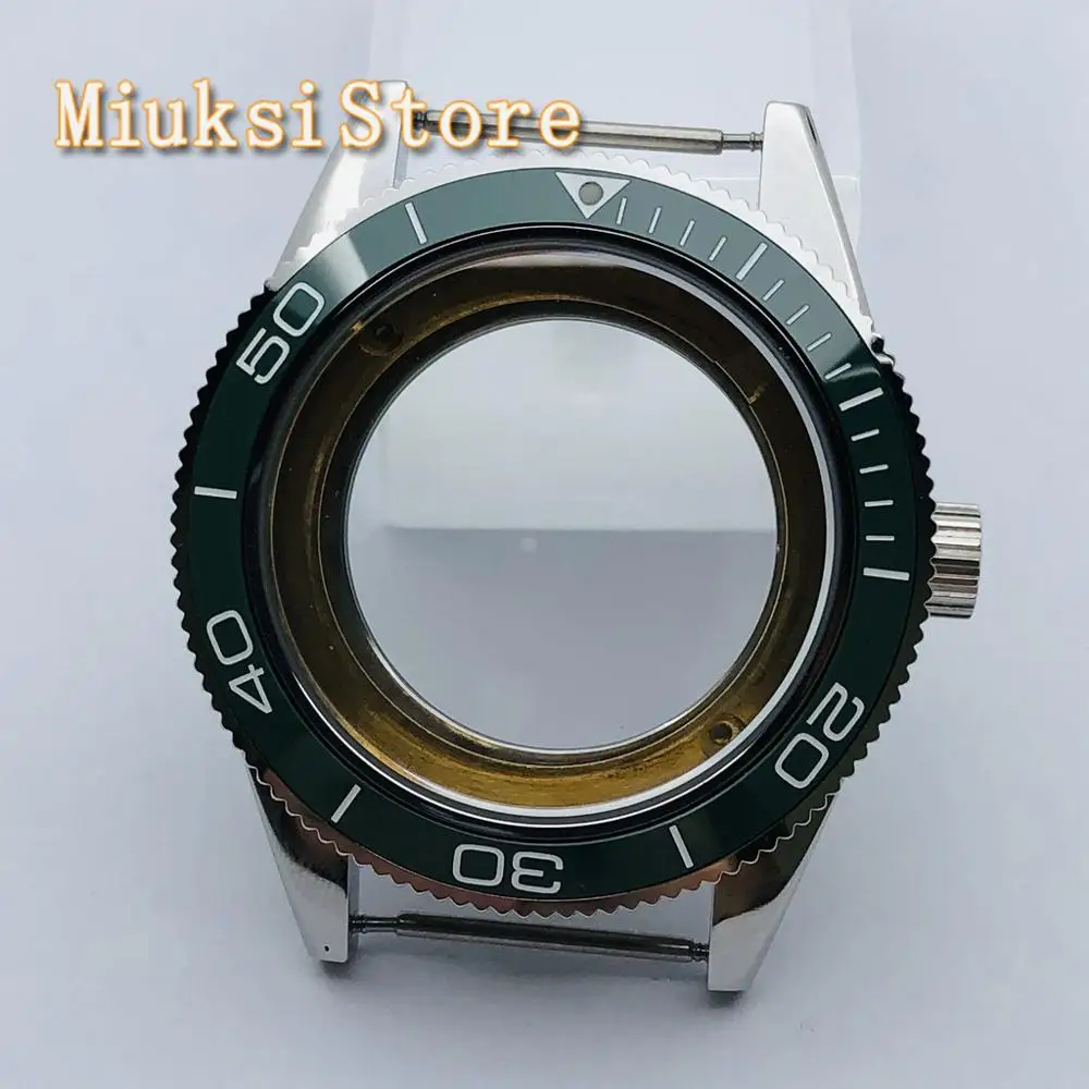 Силиконовый чехол 41 мм с сапфировым стеклом зеленая керамическая рамка подходит