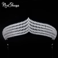 niushuya vintage cubic zircon wedding tiara noiva crowns for brides hair accessories luxury party evening dress hair jewelry