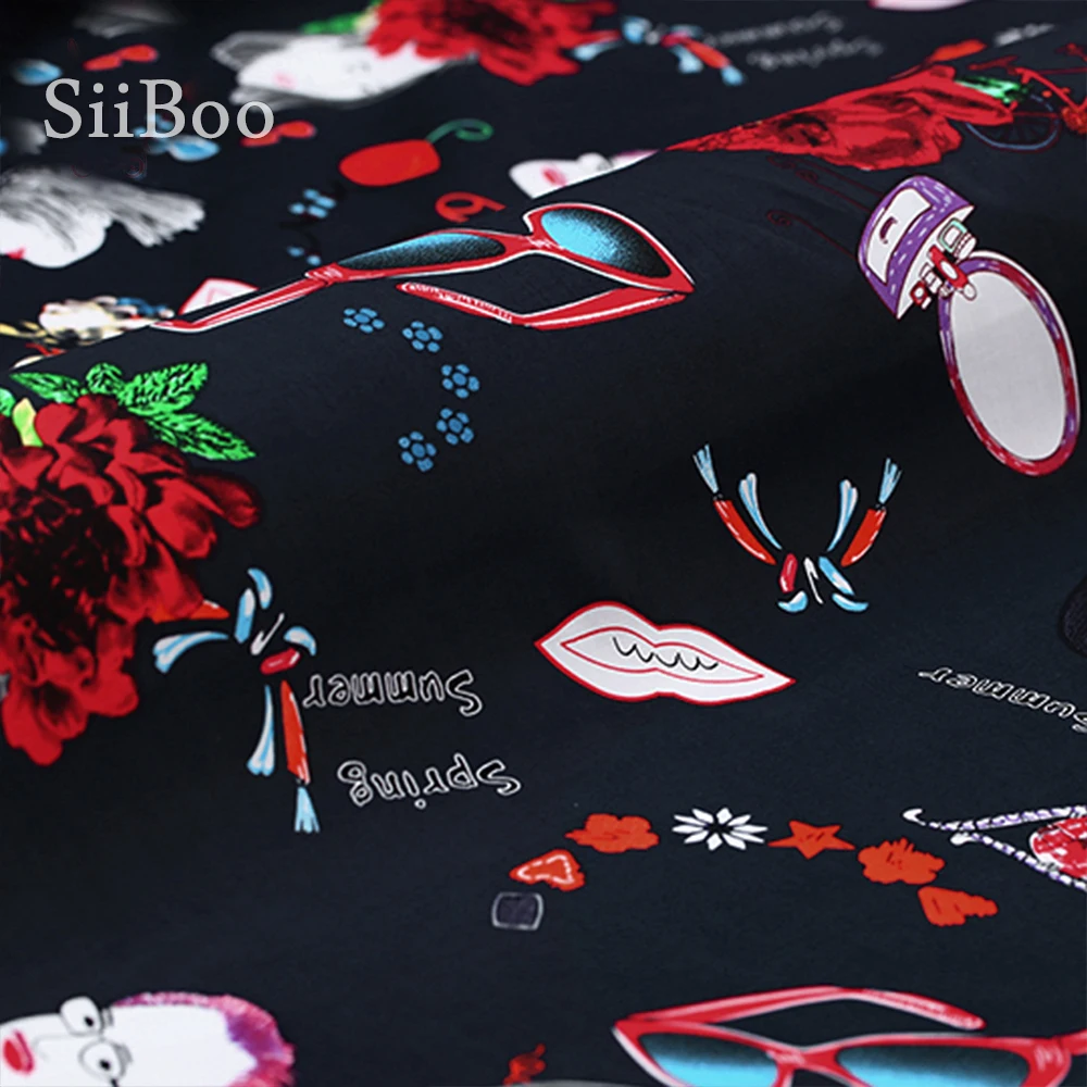 Japanese style lovely print 6% spandex 94% cotton fabric tissu for everyday clothing DIY Accessories stoffen tecidos SP4691 | Дом и сад