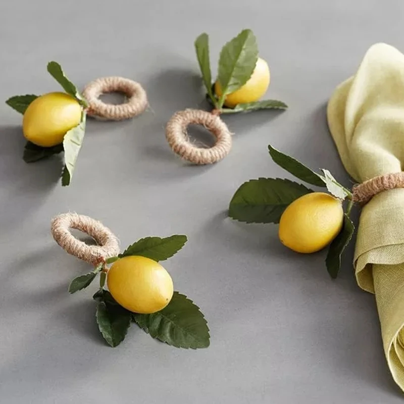 

Simulation Lemon Plant Napkin Ring Fruit Meal Buckle Hotel Model Room Napkin Ring Napkin Buckle Party Supplies