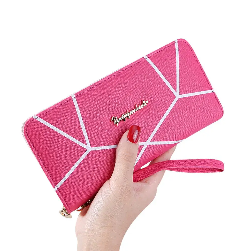 Женский многофункциональный кошелек на молнии с геометрическим узором PinShang |