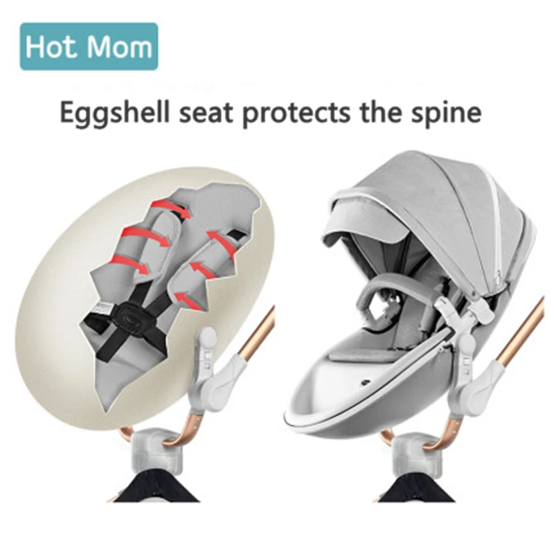 

Hotmom Luxury Stroller 2 In 1 Stroller Baby Pram Baby Car Hadnd Car Shock Absorbers Car Umbrella Two-way Newborn Leather