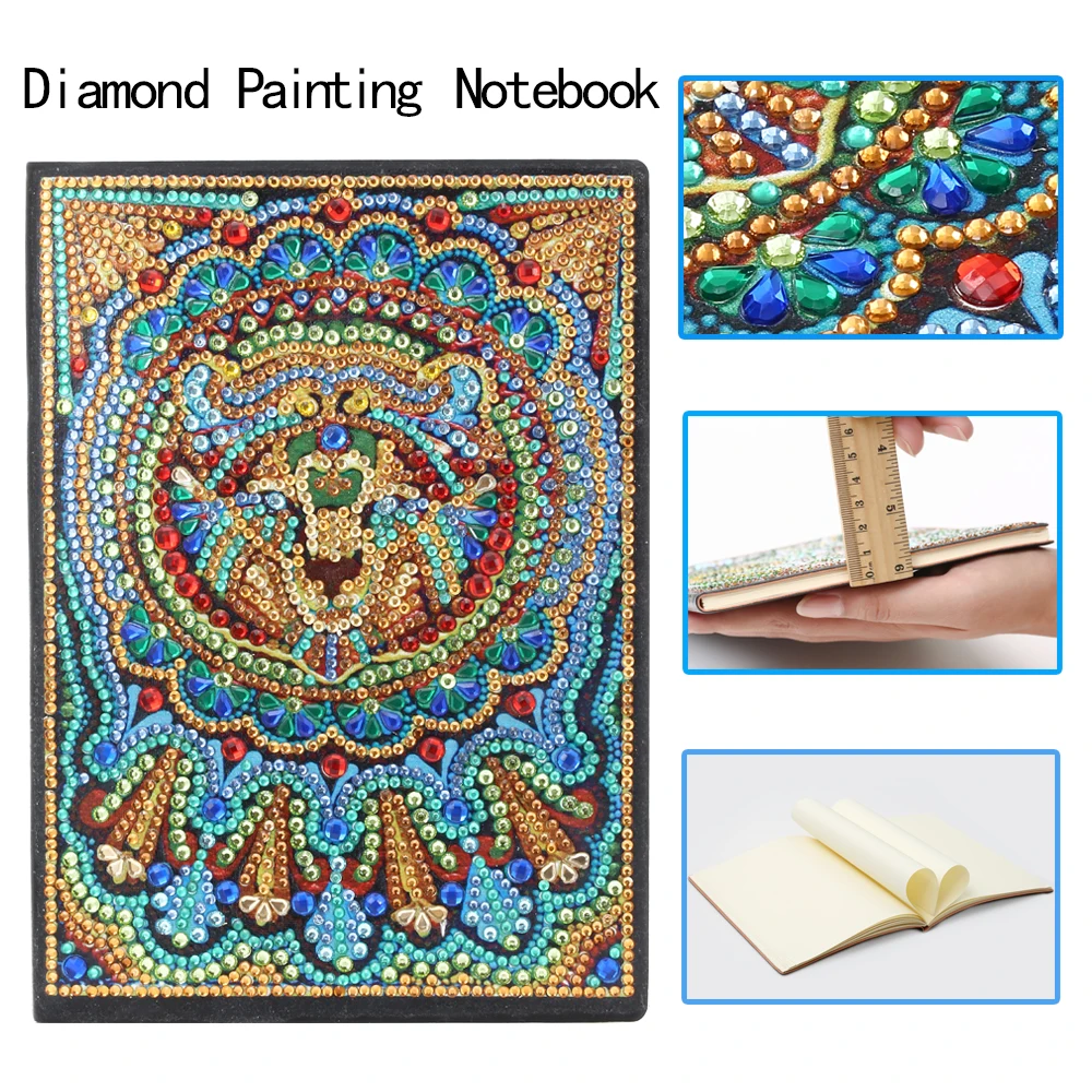

DIY Diamond Painting Notebook Bear Pattern Special Shaped A5 50 Pages Diary Book Diamond Art Kits Mosaic Diamond Embroidery