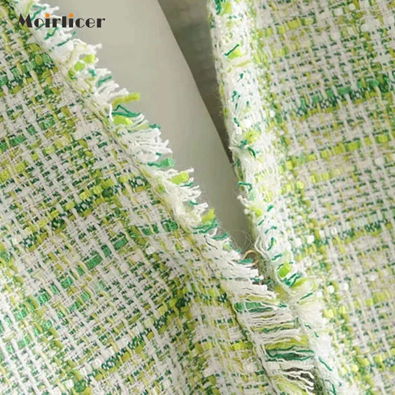 Женский твидовый блейзер с длинным рукавом зеленая клетчатая куртка V-образным