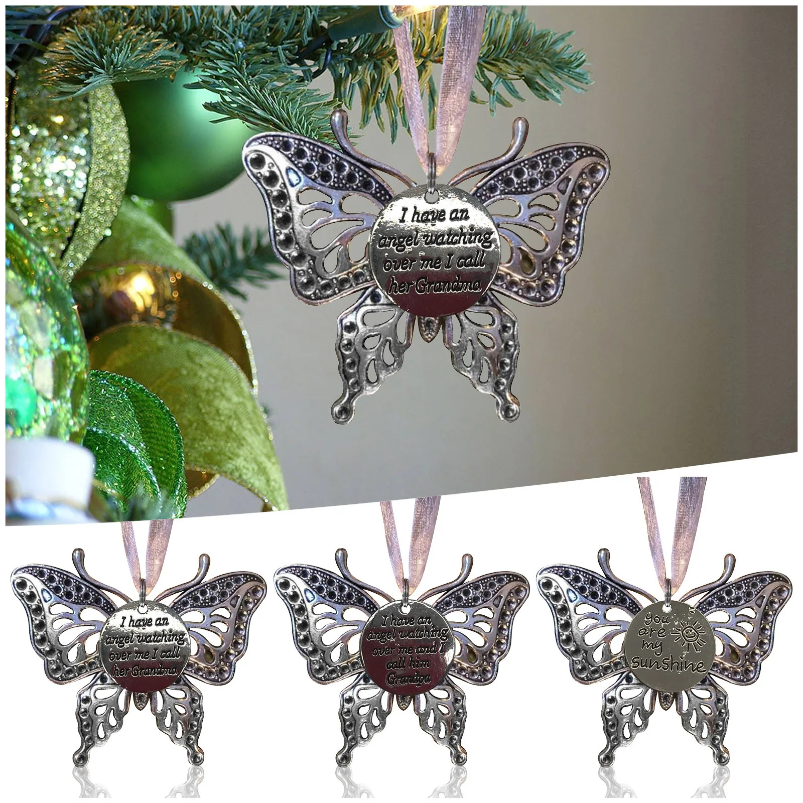 

Брелок-хранитель, подвеска, Крыло ангела-бабушка, брелок, украшение в виде бабочки для семьи, памятные украшения для Рождества