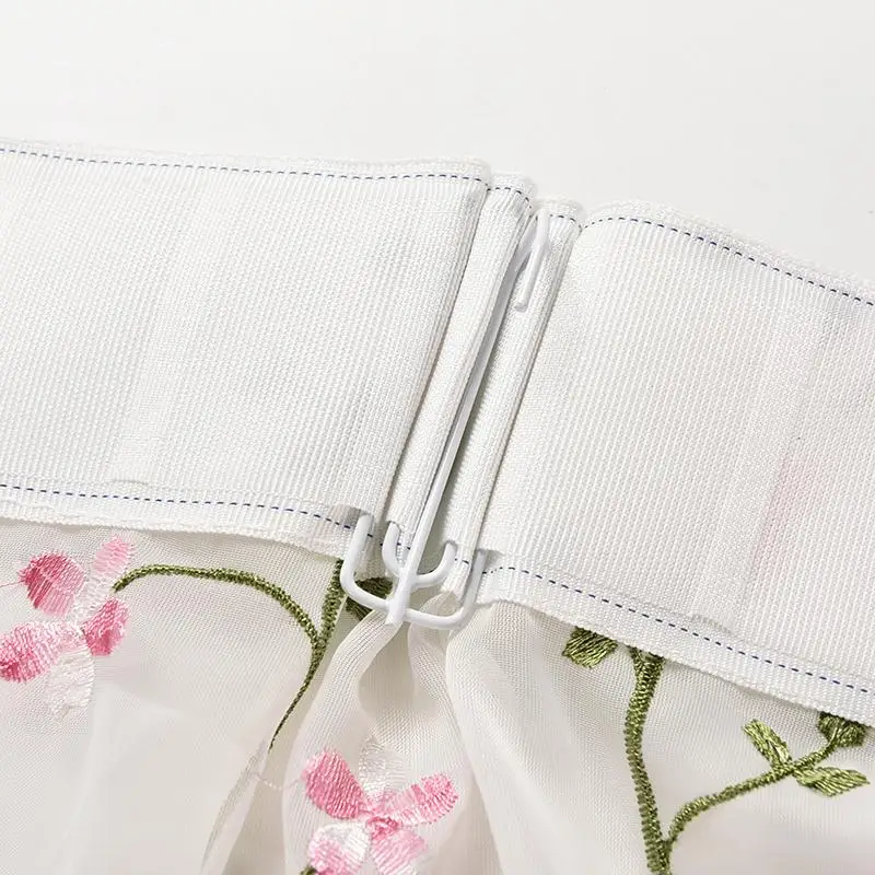 

Bright Style Tulle Yarn for Wall Screen Bedroom Blinds Living Room Household Garden Flower Embroidery Custom Curtains Sheer