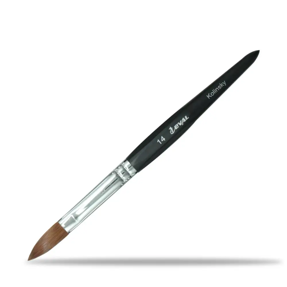 size 14 Eval, шесть углов, Колонок, Соболь, кисти для волос, акриловая щетка для ногтей, Профессиональная УФ-гель для ногтей, пудра для ногтей, педикюр, художественные инструменты - Цвет: size 14
