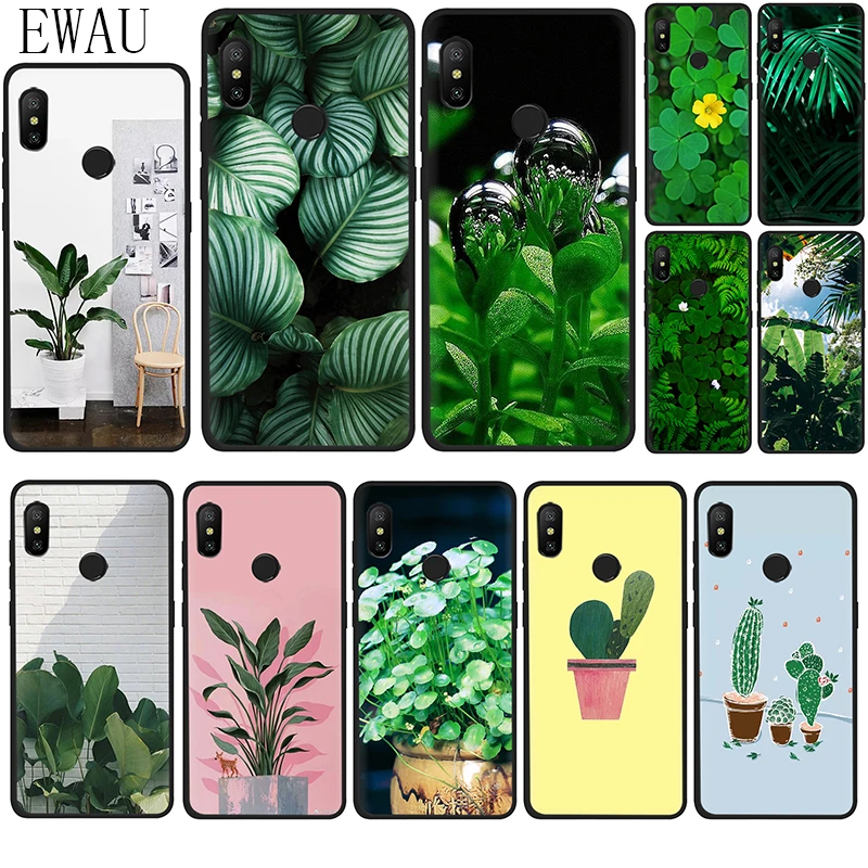 Силиконовый чехол для Xiaomi 5X 6 6X 8 9 SE A1 A2 Lite Max 3 F1 9T A3 Pro CC9 CC9e Note 10 с зелеными
