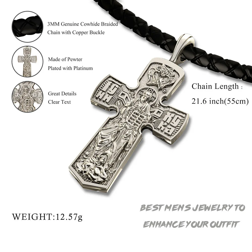 

New religious hip-hop personality cross pendant fashion necklace men's simple retro style custom style man necklace