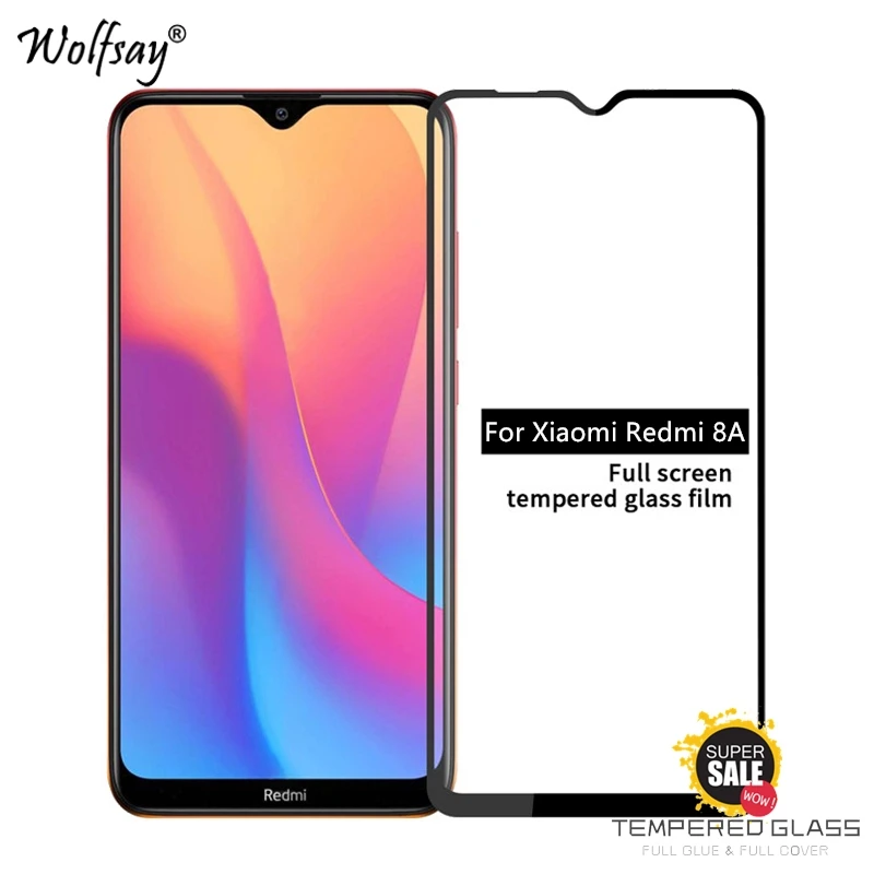 2 шт. полное клеевое покрытие стекло для Xiaomi Redmi 8A защита экрана закаленное Стекло