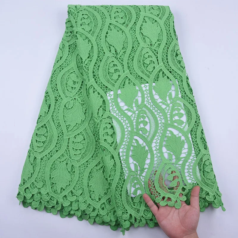 Лидер продаж африканская белая кружевная ткань 2020 нигерийская Водорастворимая