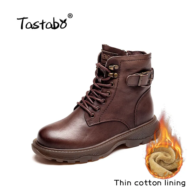 

Ботинки женские из натуральной кожи, с мехом, ручная работа, 2020, зимние, A16-2