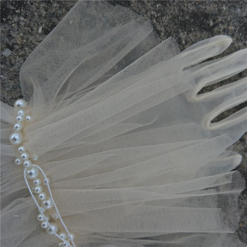 3 цвета модные пушистые сетчатые перчатки женские феи с кружевными воланами