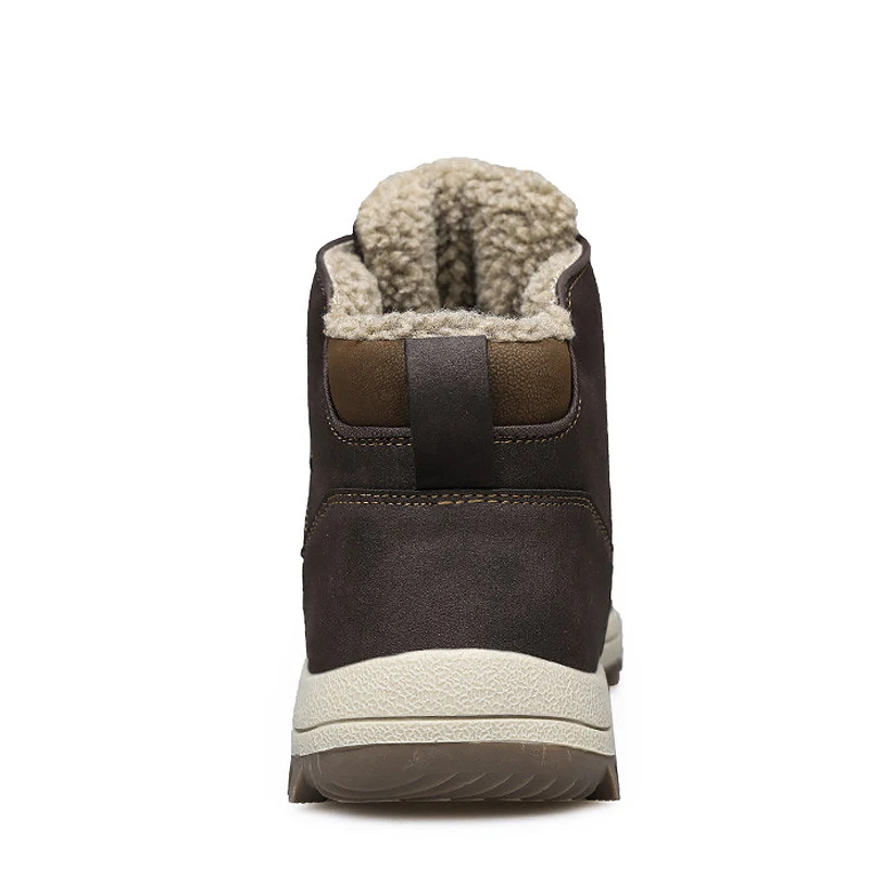 Большие размеры 45-47 модные зимние ботинки Зимние Теплые ботильоны на танкетке со