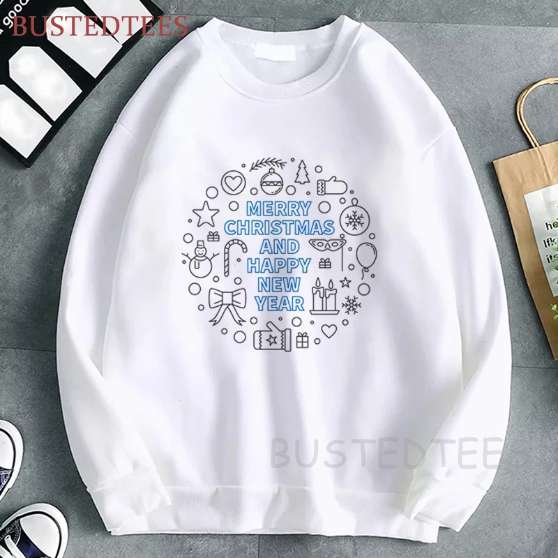 

Женская винтажная толстовка с изображением венка на Рождество и новый год, модная Толстовка большого размера для пар, женские блузки 90-х