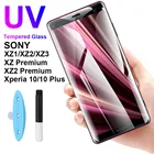 9D UV Nano жидкое изогнутое закаленное стекло с полным клеем для SONY Xperia 10 PLUS X10 X10 + XZ1 XZ2 XZ3 XZ XZ2 Премиум Защитная пленка для экрана